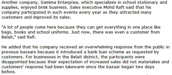 Borneo Bulletin article about our Back to School Sales