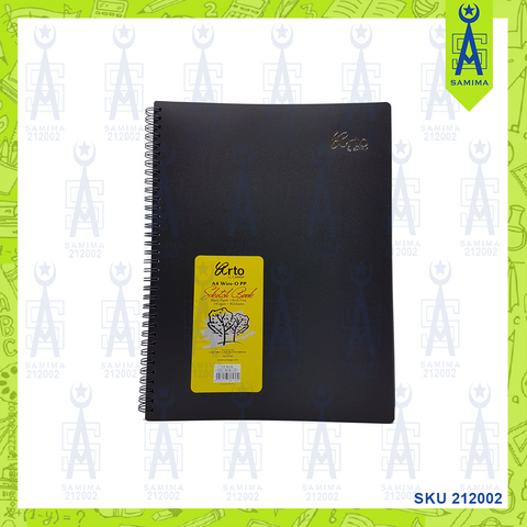 ARTO A4 WIRE O BLACK SKETCH BOOK 140GSM 40'S 36136