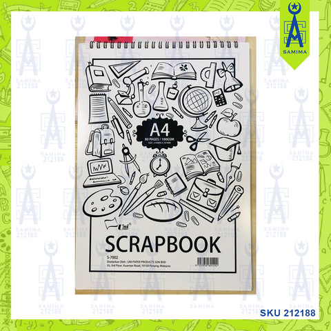 UNI SCRAPBOOK A4 80PG 100GSM S-6002