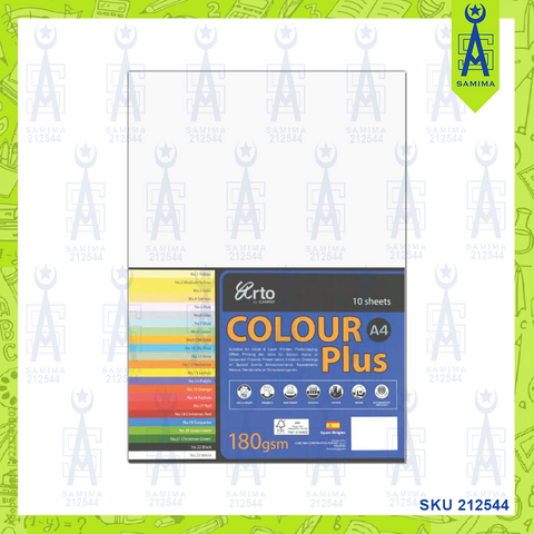 ARTO COLOUR PLUS CARD WHITE A4 240GSM 10'S 36633