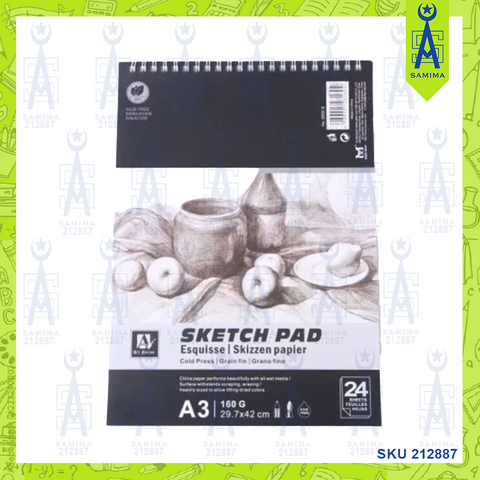 ART NATION 6002-S SKETCH (BOOK) PAD A3 160GSM 24'S