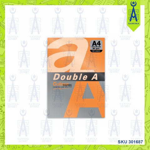DOUBLE A PREM COLOUR PAPER D/C SAFFR A4 80G 100'S