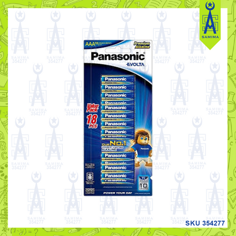 PANASONIC AAA EVOLTA BATTERY 12 + 6PCS / CARD