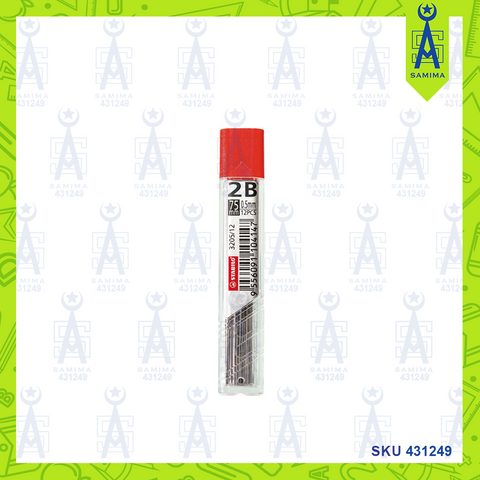 STABILO PENCIL LEAD 2B 0.5 75MM X 12'S 3205/12