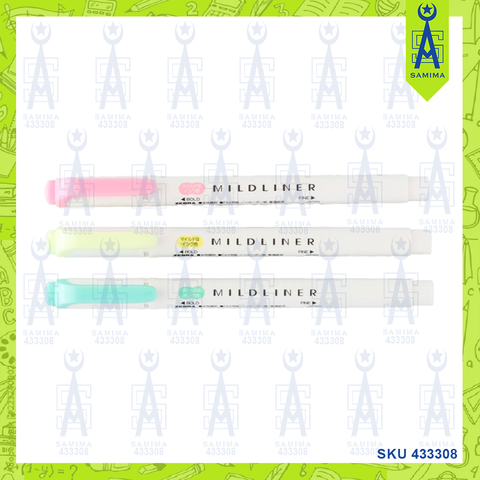 ZEBRA MILDLINER FLUOR TWIN TIP HIGHLIGHTER 3'S
