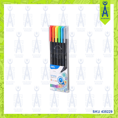 DELI Q900-06 LINKUS FINE LINER COLOURS 6'S / PACK