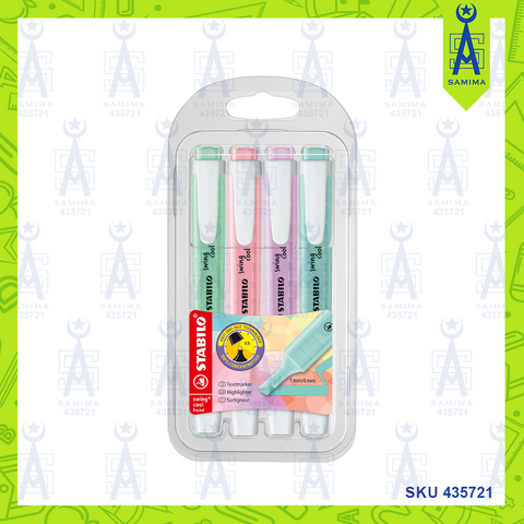 STABILO SWING COOL HIGHLIGHTER PASTEL COLOURS 4'S