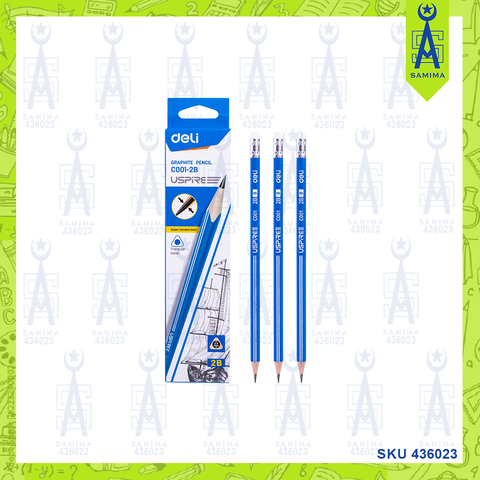 DELI C001-2B GRAPHITE PENCIL USPIRE 2B 12PCS