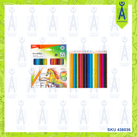 DELI C113-24 ENOVATION WOOD FREE COLOR PENCIL 24'S