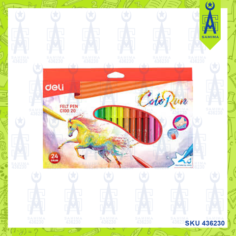 DELI C10020 COLORUN FELT PENS 24'S / BOX
