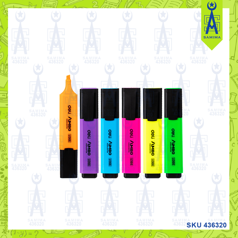 DELI U366-MT UMBO HIGHLIGHTER ASST COLOURS 6'S