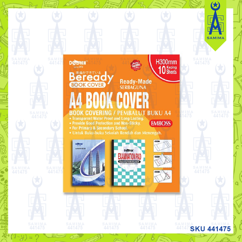 DOLPHIN EMBOSS A4 BK COVER 10'S DOL-012