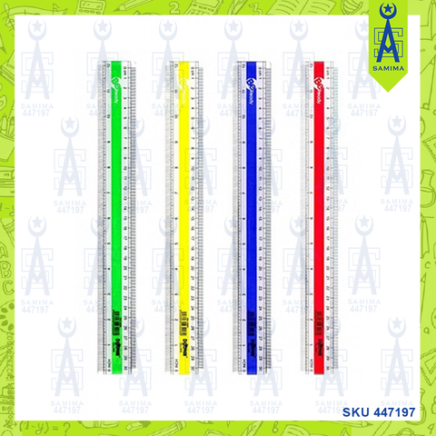 DOLPHIN NEON SLICK COLOUR RULER 12'' /30CM 230069