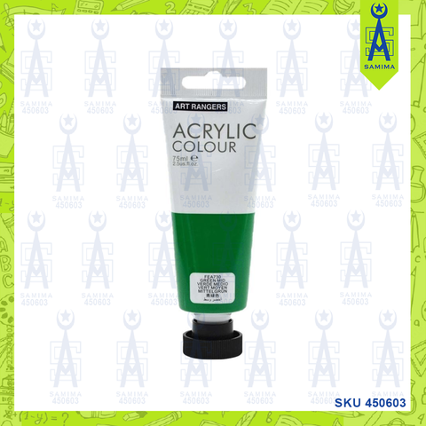 ART RANGER ACRYLIC COLOUR TUBE 75ML GREEN MID