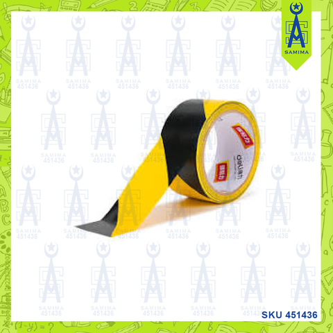 DELI 33770 WARNING TAPE YE / BK 45MM X 20Y