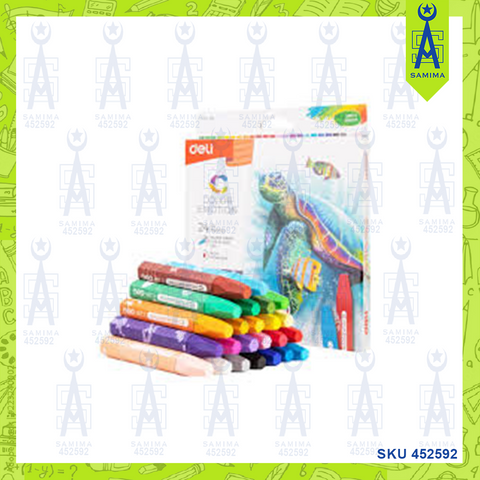DELI C221-12 COLOR KIDS WAX CRAYON 12'S