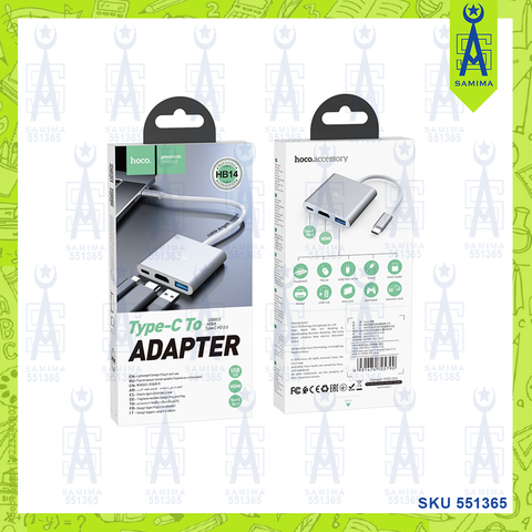 HOCO HB14 TYPE-C ADAPTER TYPE-C TO USB3.0+HDMI+PD