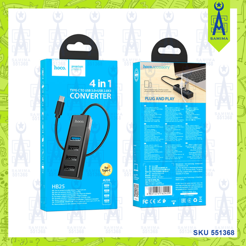 HOCO HB25 MIX 4IN1 CONVERTER(TYPE C-USB3.0+2.0*3)