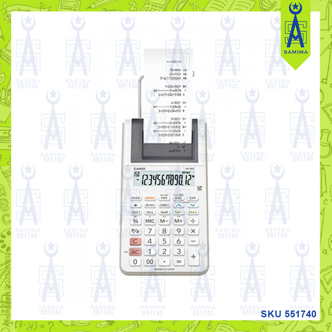 CASIO HR-8RC-WHITE 12 DIGIT PRINTER CALCULATOR
