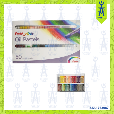 PENTEL ARTS OIL PASTELS 50 STICKS/49COLOURS PHN-50