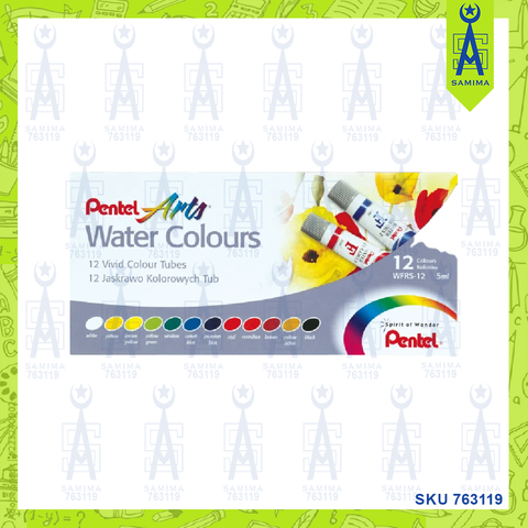PENTEL ARTS WATERCOLOUR 5ML X 12'S WFRS-12