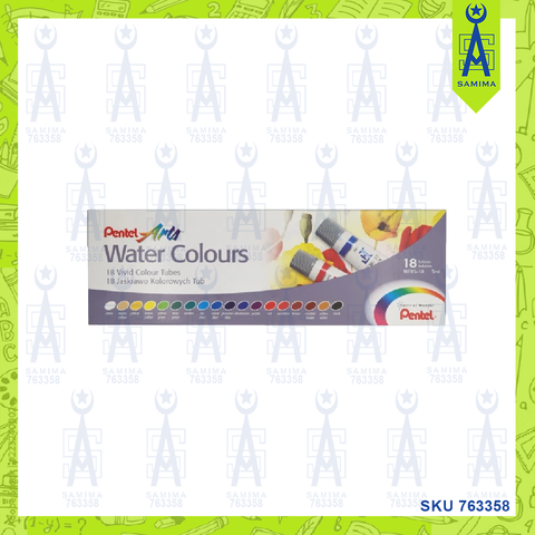 PENTEL ARTS WATERCOLOUR 5ML X 18'S WFRS-18