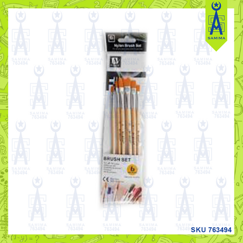 ART NATION BR5806 NYLON ROUND BRUSH SET 6'S