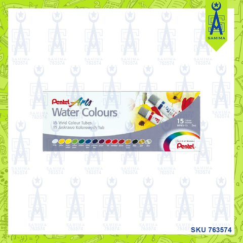 PENTEL ARTS WATERCOLOUR 5ML X 15'S WFRS-15