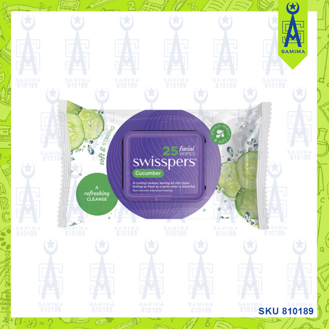SWISSPERS CUCUMBER FACIAL WIPES 25'S / PACK