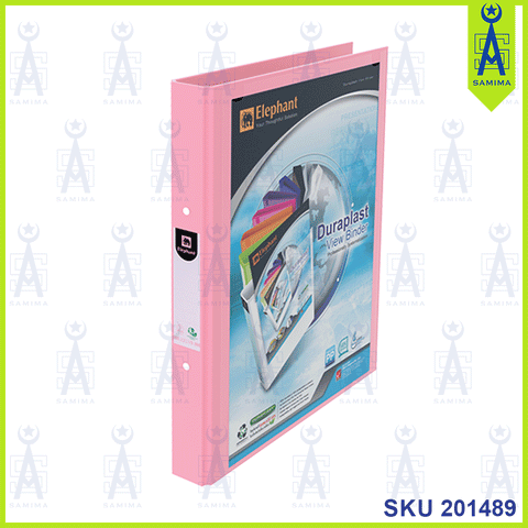 ELEPHANT PINK W/FRONT POCKET 2D RING FILE 221VB