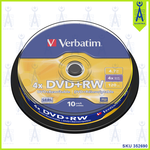 VERBATIM DVD+RW 4.7 GB 4X 120 MIN 10 PCS/ PKT
