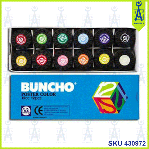 BUNCHO POSTER COLOUR 15CC 12 COL.