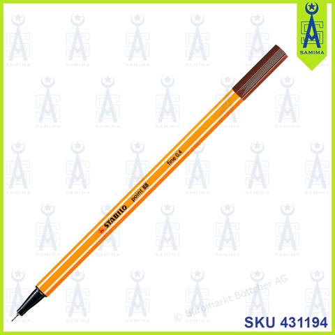 STABILO POINT FINE 0.4 BROWN PEN 88/45
