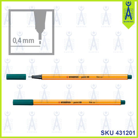STABILO POINT 88 FINE 0.4 APPLE GREEN PEN