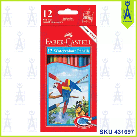 FABER-CASTELL WATERCOLOUR PENCILS 12'S LONG