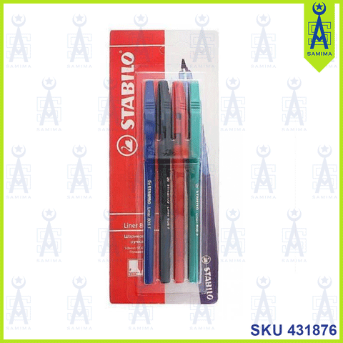 STABILO LINER PEN 4'S