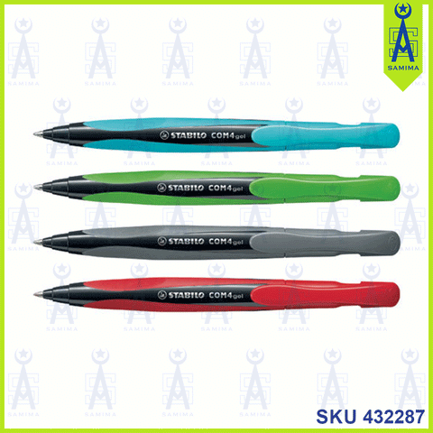 STABILO COM4 GEL PEN BLUE,RED&GREEN 0.5MM