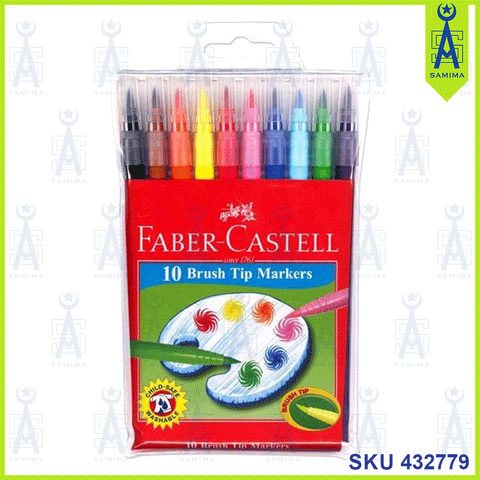 FABER CASTELL BRUSH TIP MARKER 10 'S