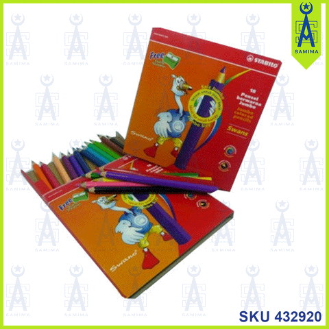 STABILO SWAN JUMBO COLORED PENCILS 18 'S