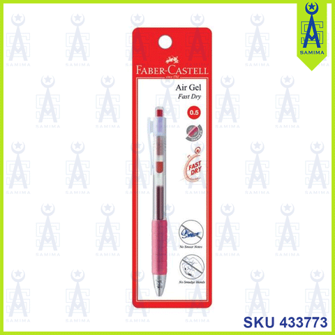 FABER CASTELL AIR GEL FAST DRY BALL PEN 0.5MM RED