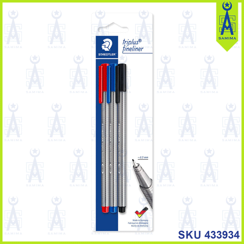 STAEDTLER TRIPLUS FINELINER COLOUR PEN 0.3MM 3'S