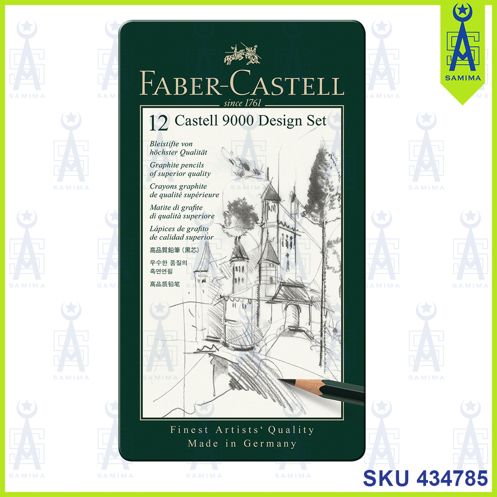 Graphite Sketch Pencil Set 12ct Faber-Castell 9000 -Art 8B - 2H