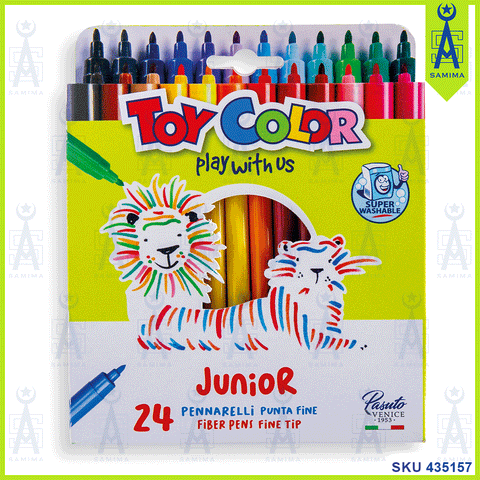 TOY COLOR SUPERWASHABLE JUNIOR FIBRE PENS 24'S