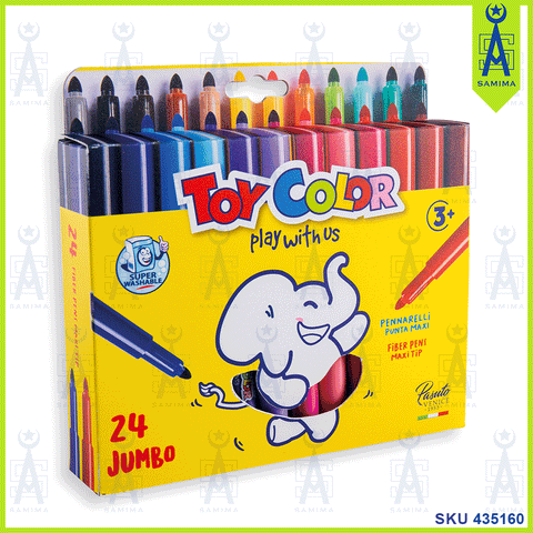 TOY COLOR SUPERWASHABLE JUMBO FIBRE PENS 24'S