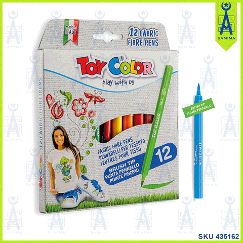 TOY COLOR FABRIC FIBRE PENS 12'S