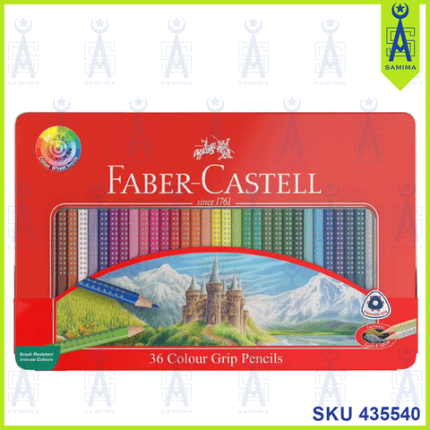 FABER CASTELL COLOUR GRIP PENCILS 36'S TIN 116257