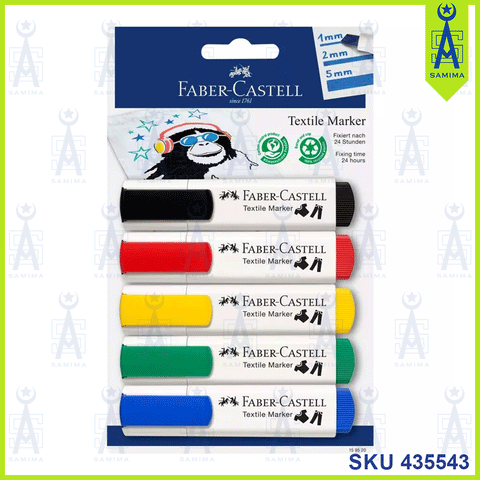 FABER CASTELL TEXTILE MARKER 5 COLOURS