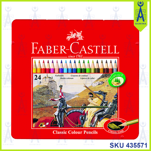 FABER CASTELL 115845 CLASSIC COLOUR PENCIL24'S TIN