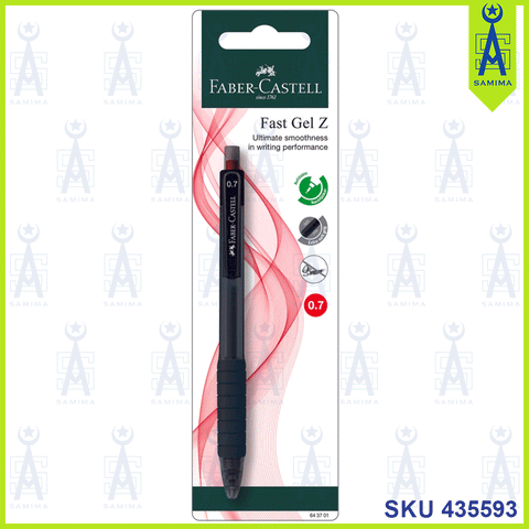 FABER CASTELL FAST GEL Z BALL PEN 0.7MM RED