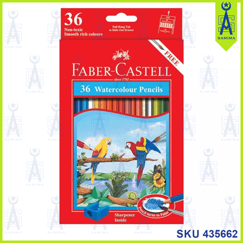 FABER-CASTELL 114466 WATERCOLOUR PENCILS 36'S LONG